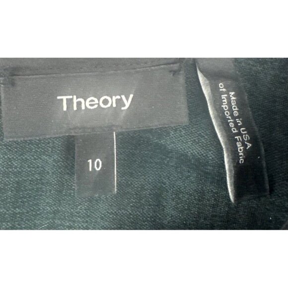 Theory Rijik B Configure Strech Knit Sheath Printed Dress Black Green Sz 10 - Picture 6 of 8